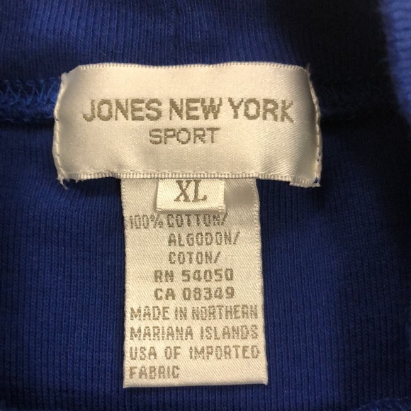 Jones New York XL mock neck Top Blue 100% cotton soft Excellent Condition - Picture 2 of 6